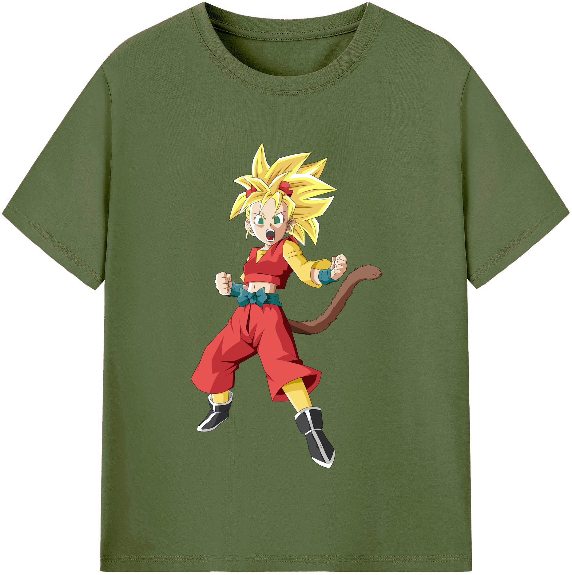 （画像用） ドラゴンボール カリフラ DRAGON BALL Caulifla 綿100％半袖Tシャツ（フロントプリント）